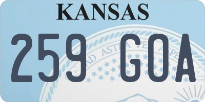 KS license plate 259GOA
