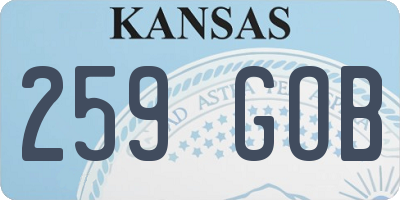 KS license plate 259GOB