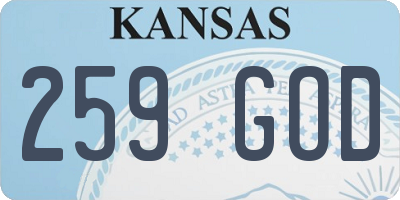 KS license plate 259GOD