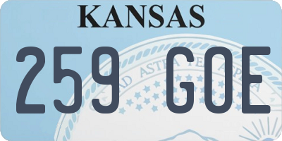 KS license plate 259GOE