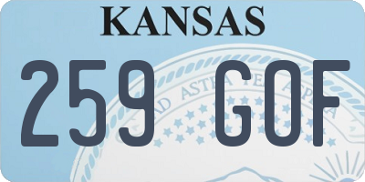 KS license plate 259GOF