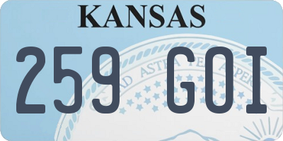KS license plate 259GOI