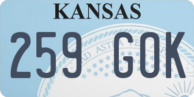 KS license plate 259GOK