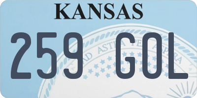 KS license plate 259GOL