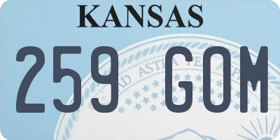 KS license plate 259GOM