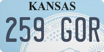 KS license plate 259GOR