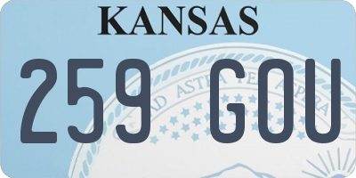 KS license plate 259GOU