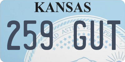 KS license plate 259GUT