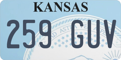 KS license plate 259GUV