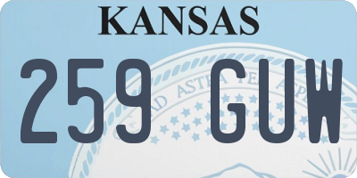 KS license plate 259GUW