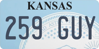 KS license plate 259GUY
