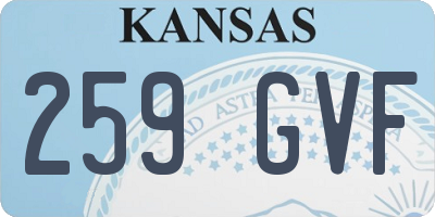 KS license plate 259GVF