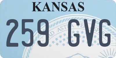 KS license plate 259GVG