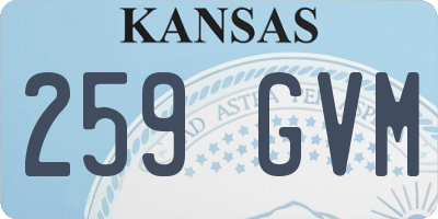 KS license plate 259GVM
