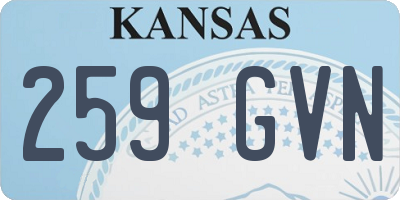 KS license plate 259GVN