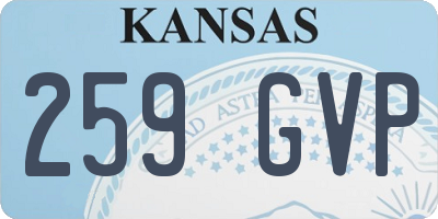 KS license plate 259GVP