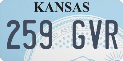 KS license plate 259GVR