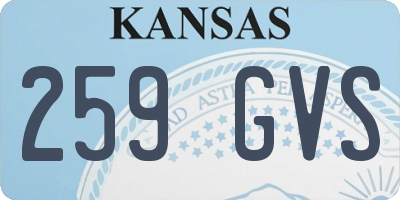 KS license plate 259GVS