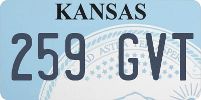 KS license plate 259GVT
