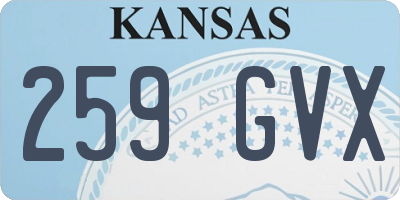 KS license plate 259GVX