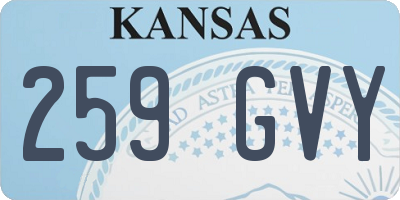 KS license plate 259GVY
