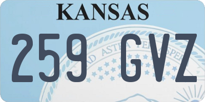 KS license plate 259GVZ