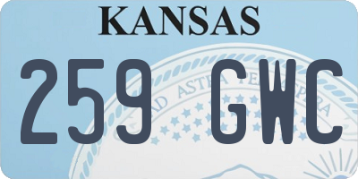 KS license plate 259GWC