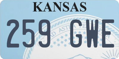 KS license plate 259GWE