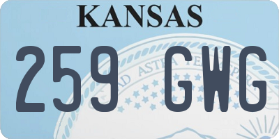KS license plate 259GWG