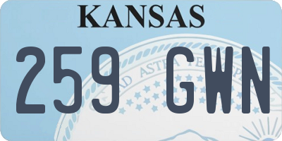 KS license plate 259GWN