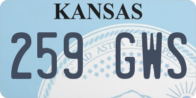 KS license plate 259GWS