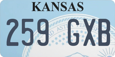 KS license plate 259GXB