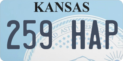 KS license plate 259HAP