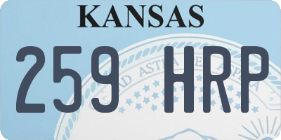 KS license plate 259HRP