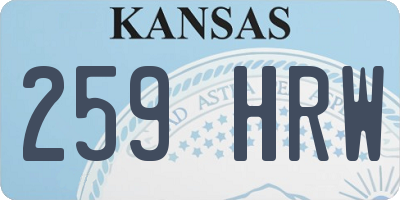 KS license plate 259HRW