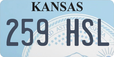 KS license plate 259HSL
