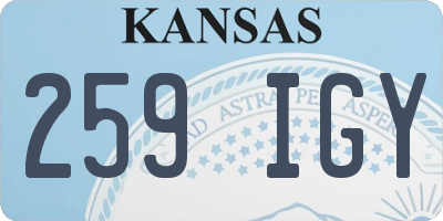 KS license plate 259IGY