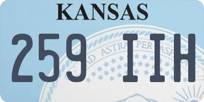 KS license plate 259IIH