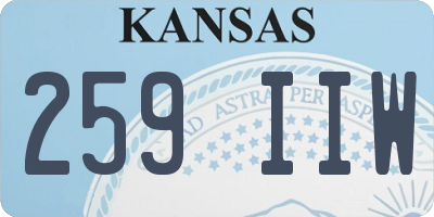 KS license plate 259IIW