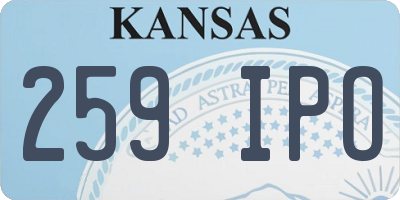 KS license plate 259IPO