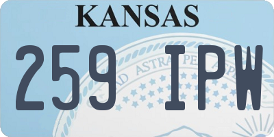 KS license plate 259IPW