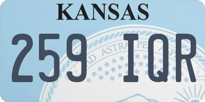 KS license plate 259IQR