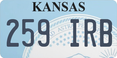KS license plate 259IRB