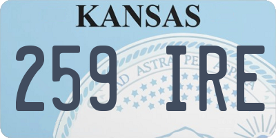 KS license plate 259IRE
