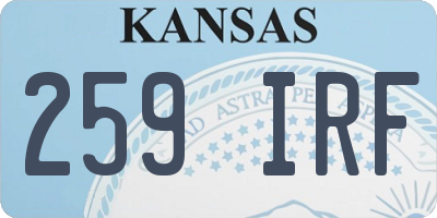 KS license plate 259IRF