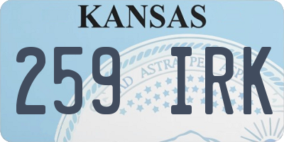 KS license plate 259IRK