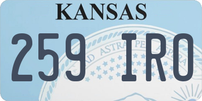 KS license plate 259IRO