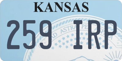 KS license plate 259IRP