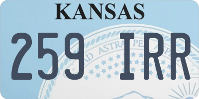 KS license plate 259IRR