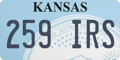 KS license plate 259IRS